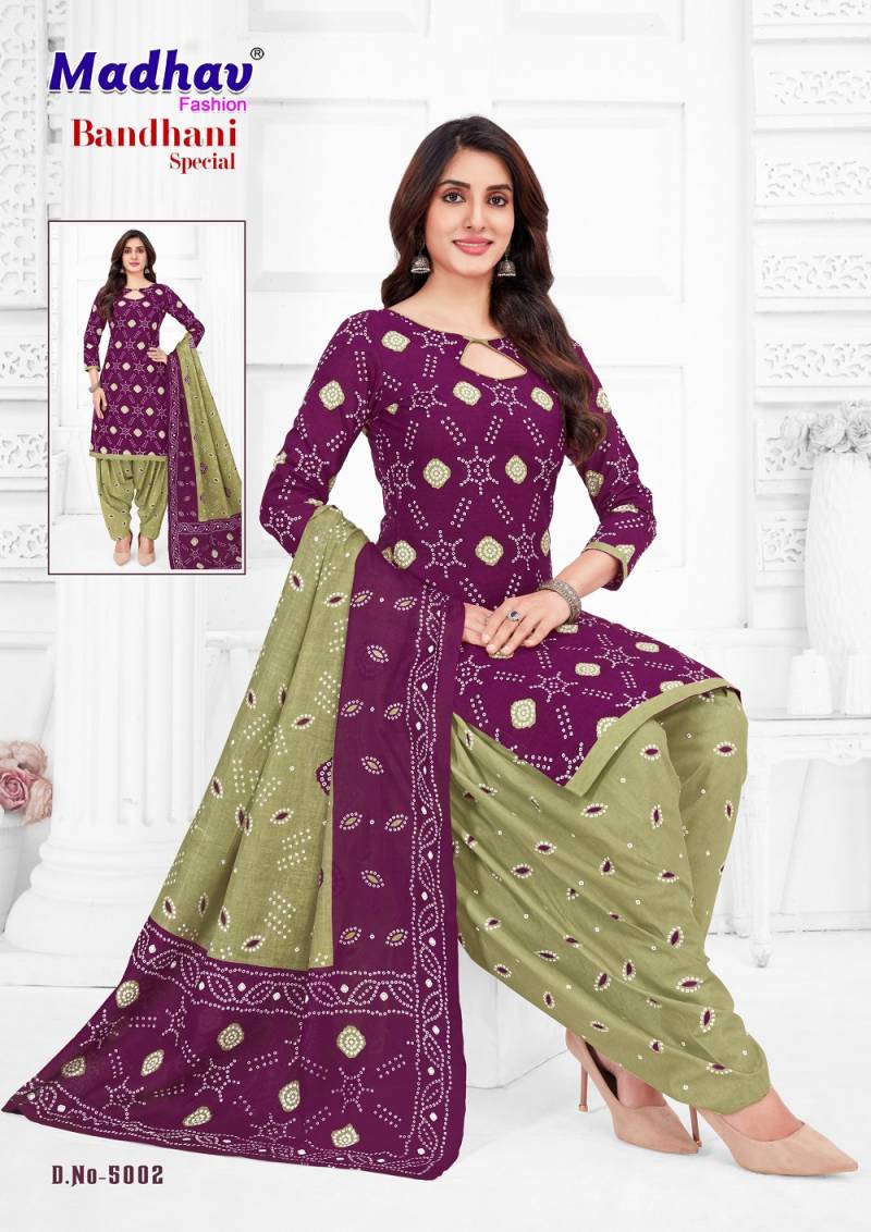 Madhav Bandhani Special Vol 5 Cotton Dress Material Collection