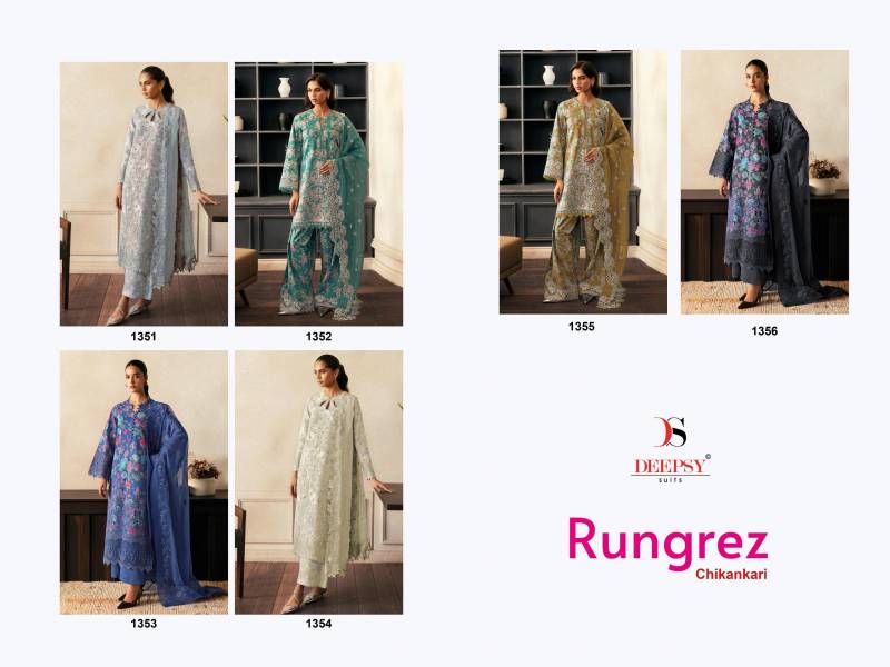 Deepsy Rungrez Chikankari Vol 25 Cotton Embroidery Suits Collection