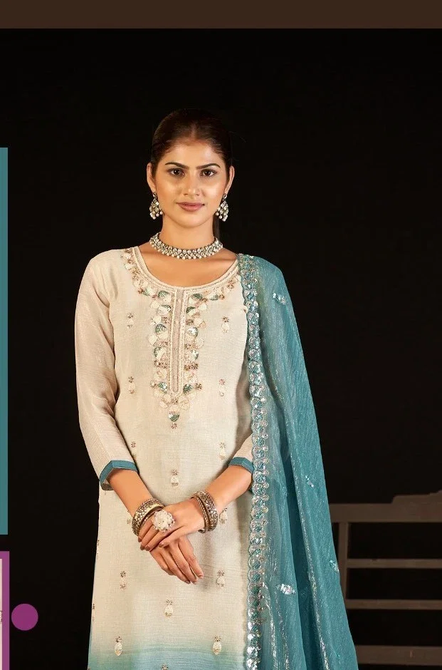 Four Dots Radhya Crush Silk Fancy Dress Material Collection
