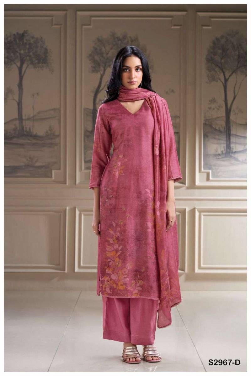 Ganga Aurora 2967 Bemberg Russian Silk Printed Salwar Suits Collection