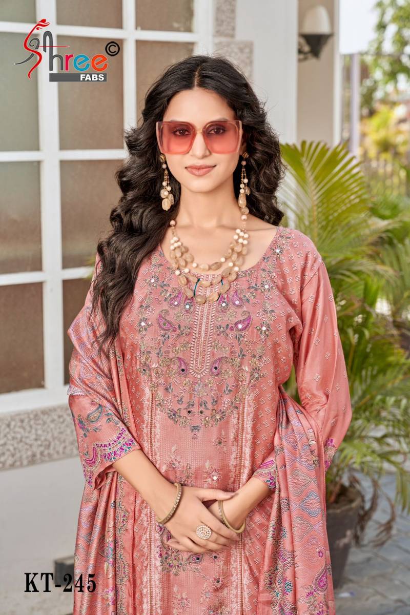 Shree Kt 245 Pure Viscose Digital Print Dress Material Collection