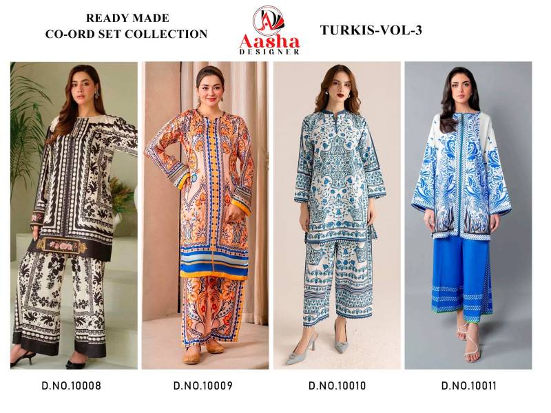 Aasha Turkis Vol 3 Modal Sattin Co Ord Set Collection