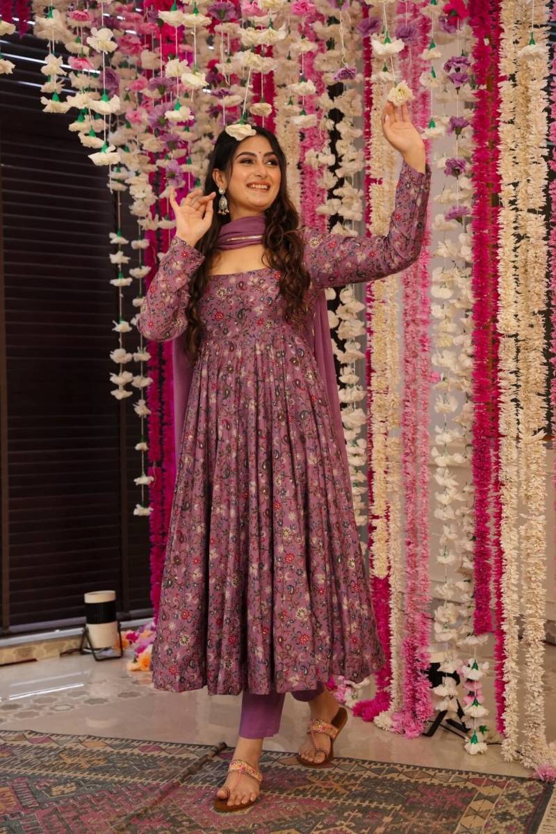 Freny Vol 1 Light Onion Rayon Foil Printed Gown Collection
