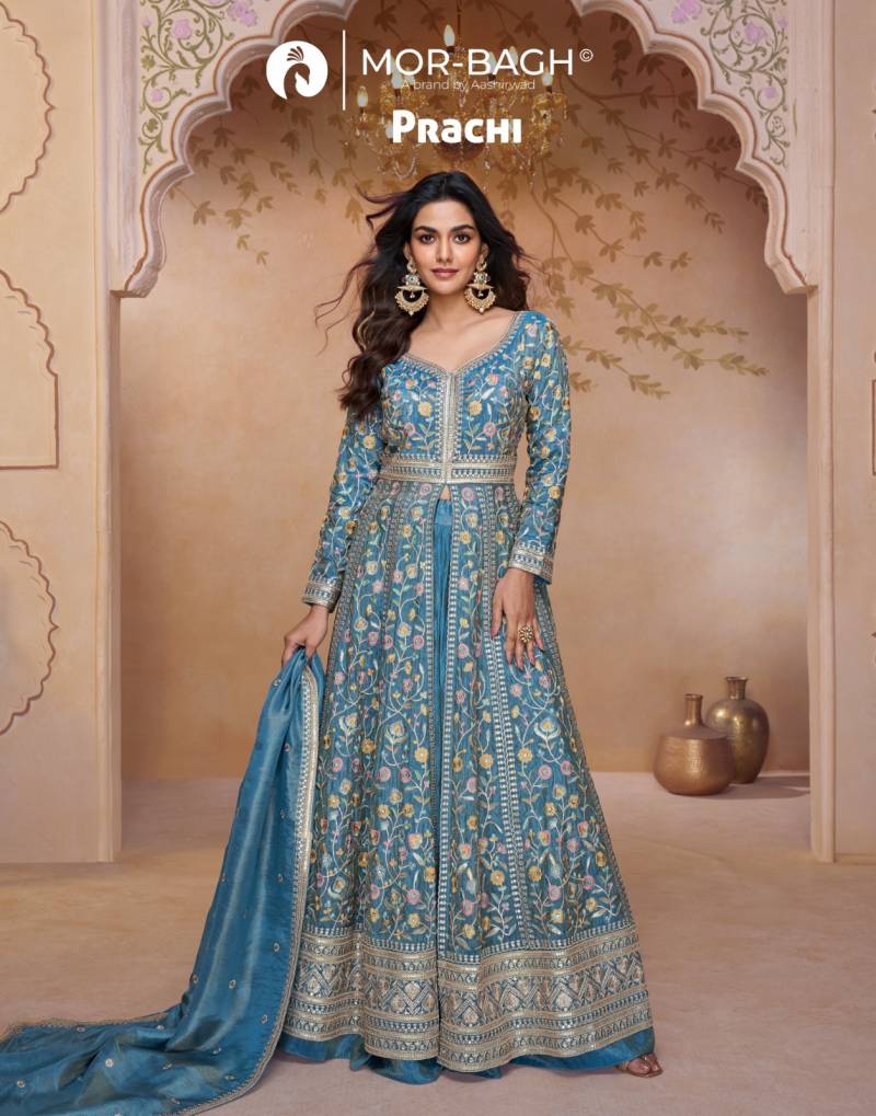 Aashirwad Mor Bagh Prachi Georgette And Simar Silk Designer Dress
