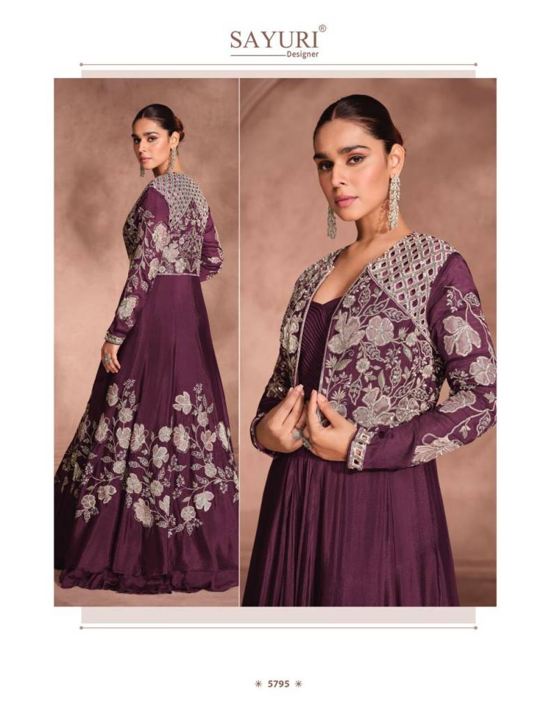 Sayuri Mannat Chinon Silk Embroidered Designer Party Wear Collection