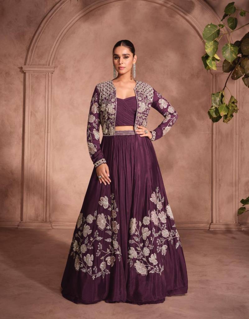 Sayuri Mannat Chinon Silk Embroidered Designer Party Wear Collection
