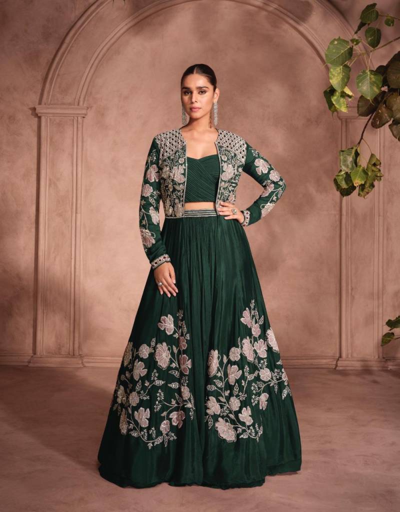 Sayuri Mannat Chinon Silk Embroidered Designer Party Wear Collection