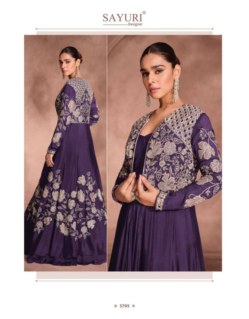 Sayuri Mannat Chinon Silk Embroidered Designer Party Wear Collection