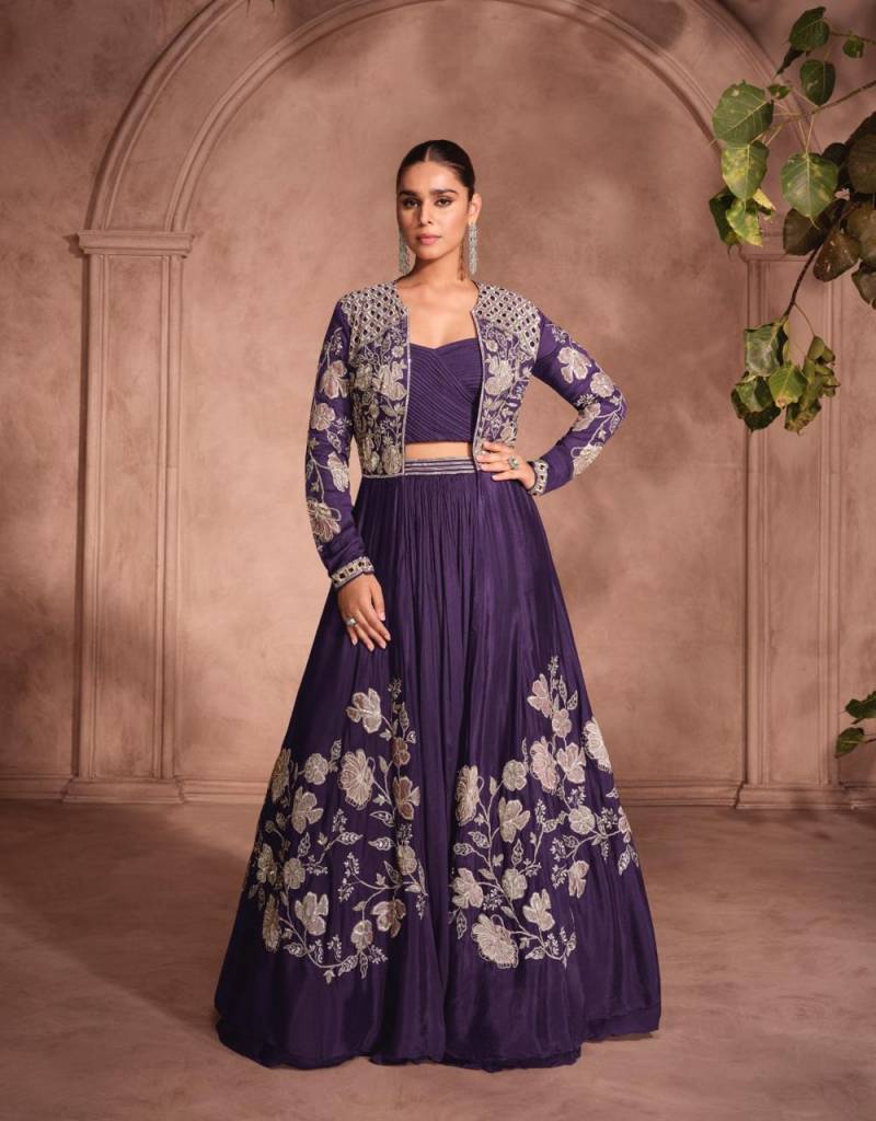 Sayuri Mannat Chinon Silk Embroidered Designer Party Wear Collection