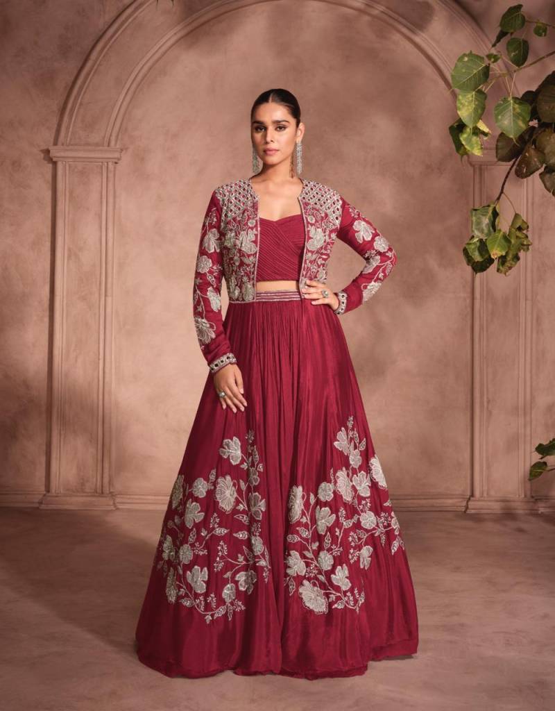 Sayuri Mannat Chinon Silk Embroidered Designer Party Wear Collection