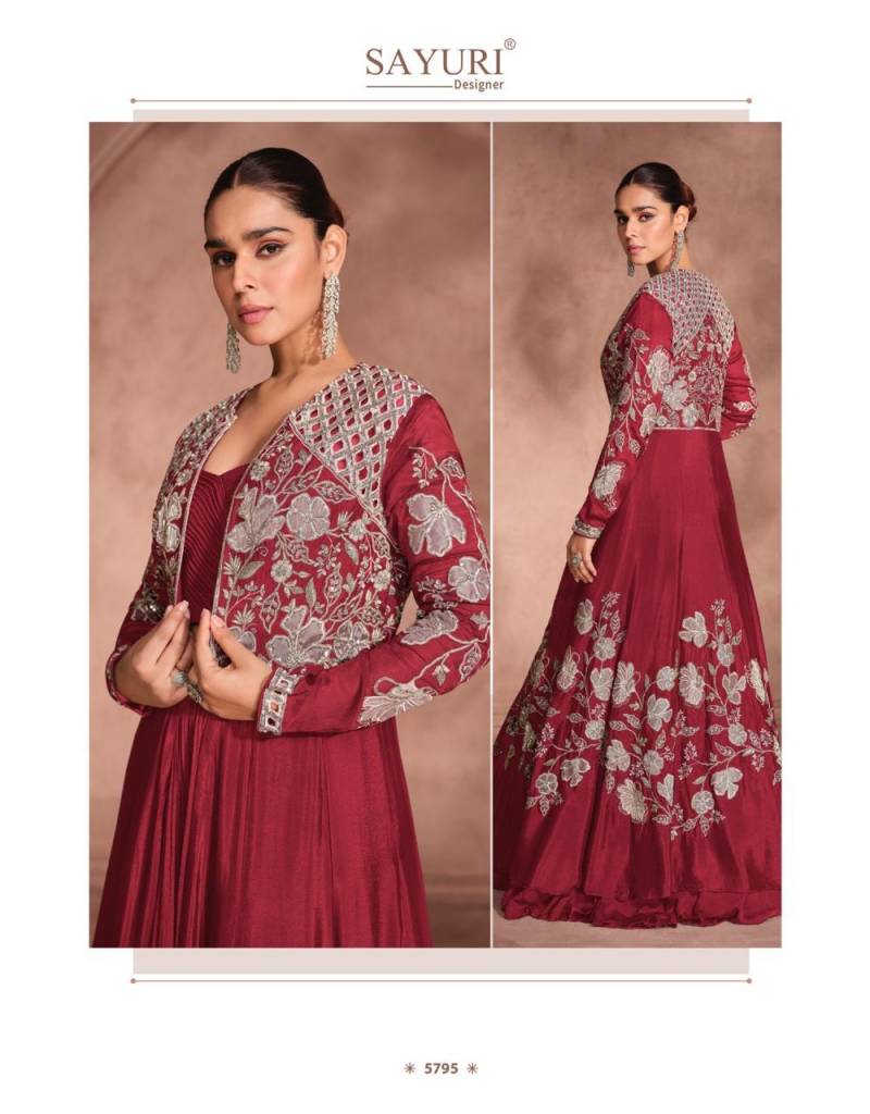 Sayuri Mannat Chinon Silk Embroidered Designer Party Wear Collection