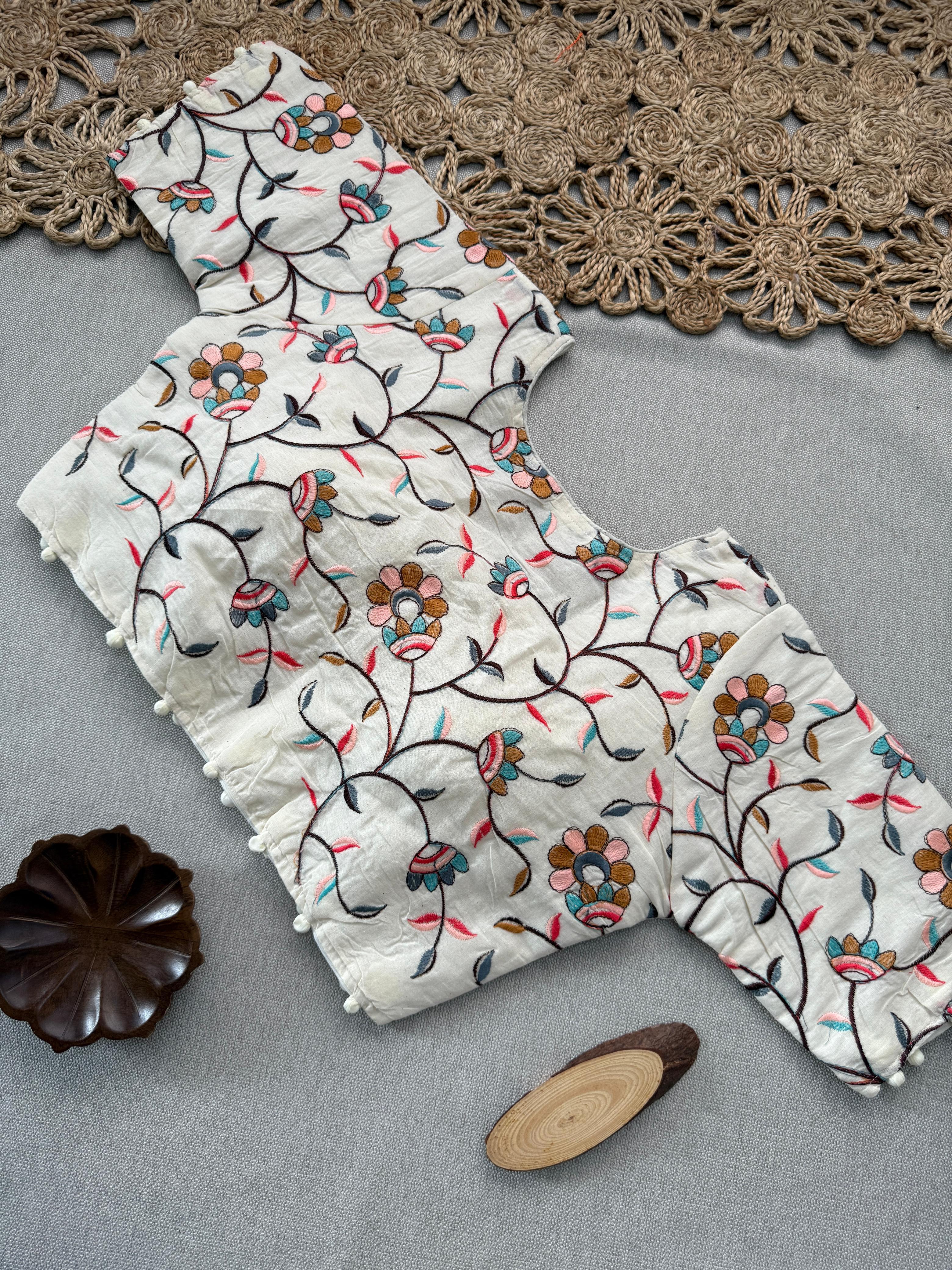 Lekha Cf 160 Khadi Cotton Plain Saree With Embroidery Readymade Blouse