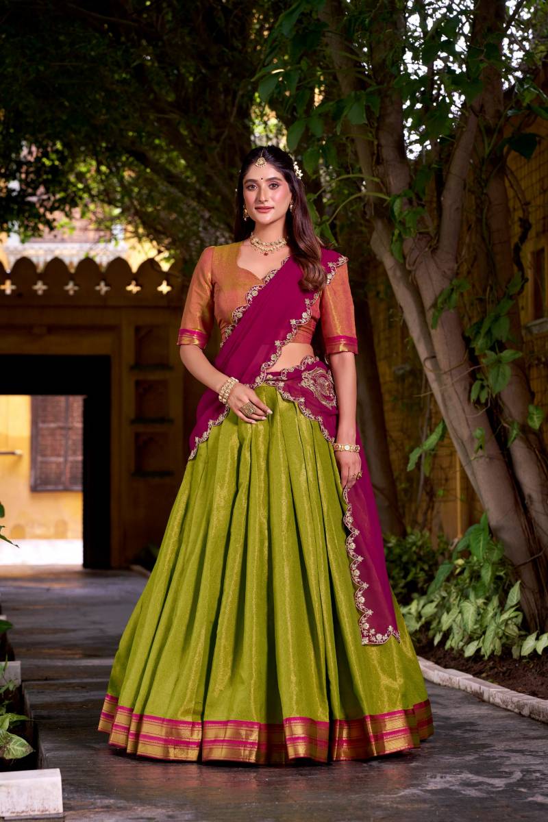 Bt 7116 Kanchipuram Zari Worked Silk Lehenga Choli Collection