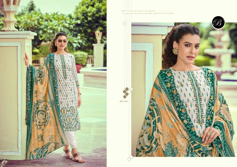Belliza Aurelia Cotton Printed Embroidery Dress Material Collection