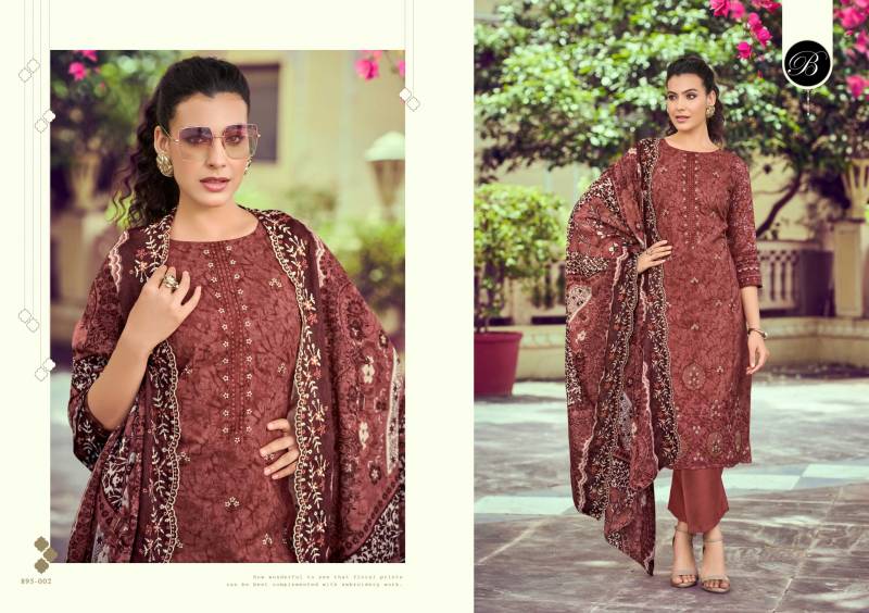 Belliza Aurelia Cotton Printed Embroidery Dress Material Collection
