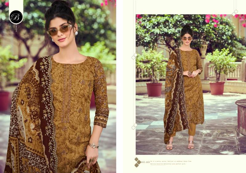 Belliza Aurelia Cotton Printed Embroidery Dress Material Collection