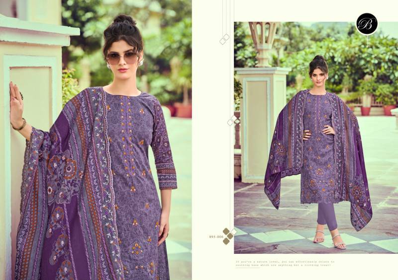 Belliza Aurelia Cotton Printed Embroidery Dress Material Collection