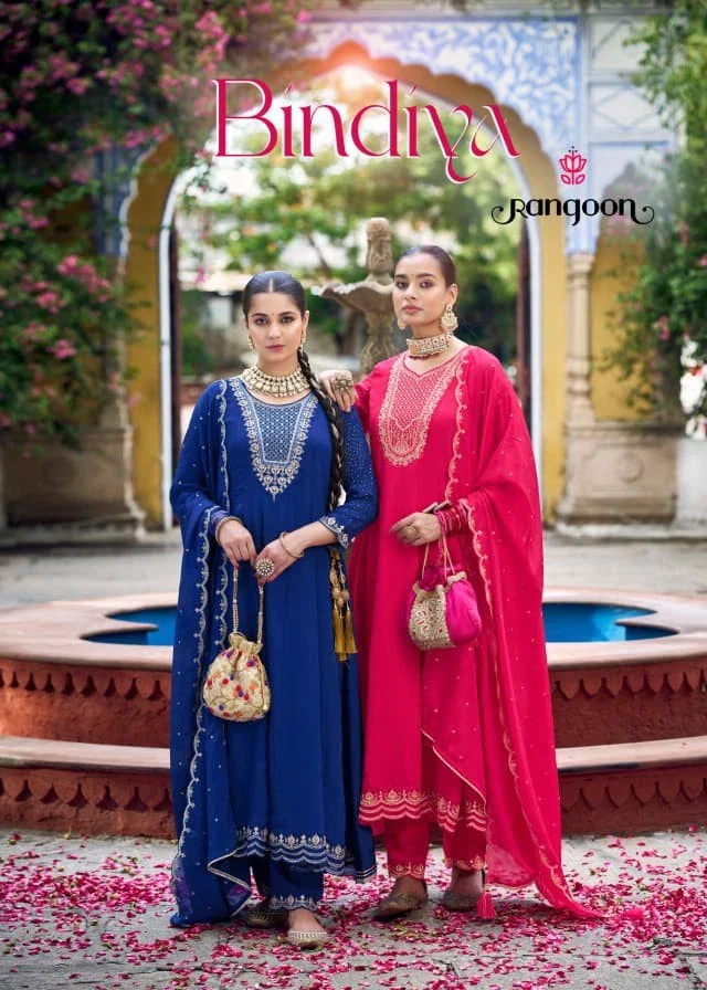 Rangoon Bindiya Chinon Silk Fancy Work Festival Wear Collection
