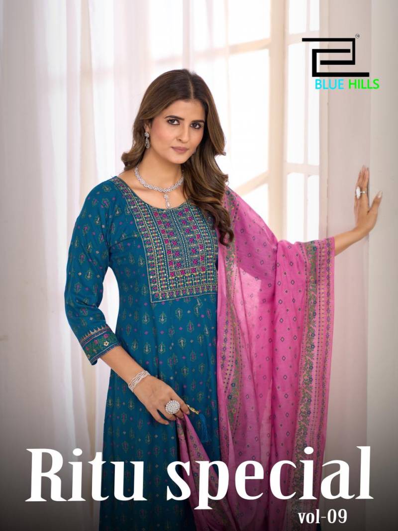 Blue Hills Ritu Special Vol 9 Rayon Anarkali Gown With Dupatta Collection