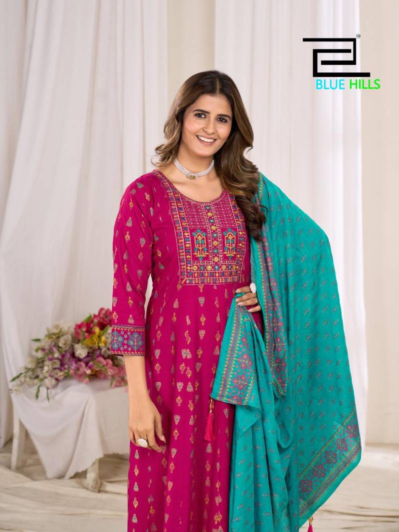 Blue Hills Ritu Special Vol 9 Rayon Anarkali Gown With Dupatta Collection