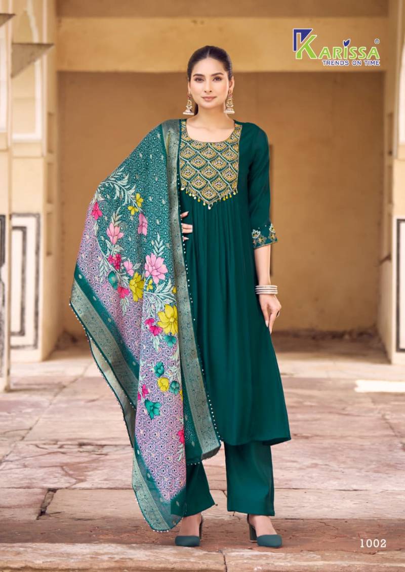 Karissa Simran Viscose Mall Kurti Bottom And Dupatta Collection