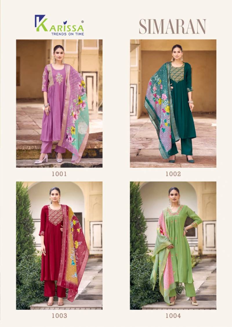 Karissa Simran Viscose Mall Kurti Bottom And Dupatta Collection