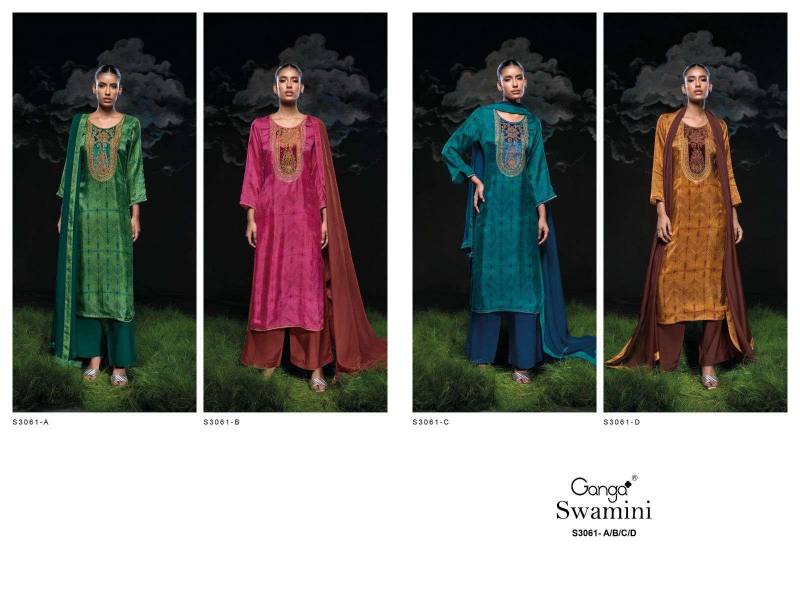 Ganga Swamini 3061 Bemberg Printed Salwar Suit Collection