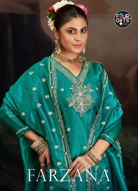 Four Dots Farzana Berberry Silk Work Dress Material Collection