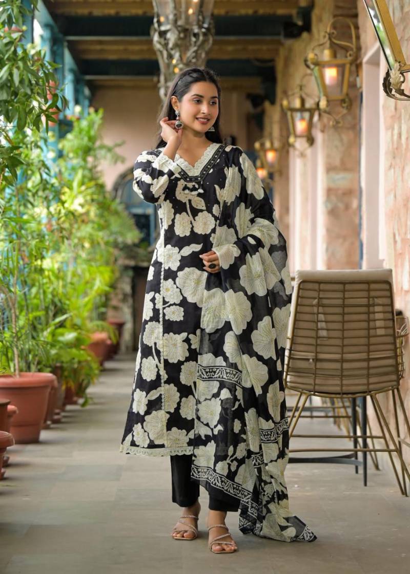 Naisha K 294 Designer Neck Pattern Cotton Printed Suits Collection