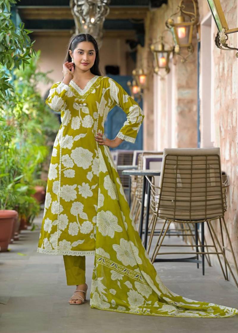 Naisha K 294 Designer Neck Pattern Cotton Printed Suits Collection