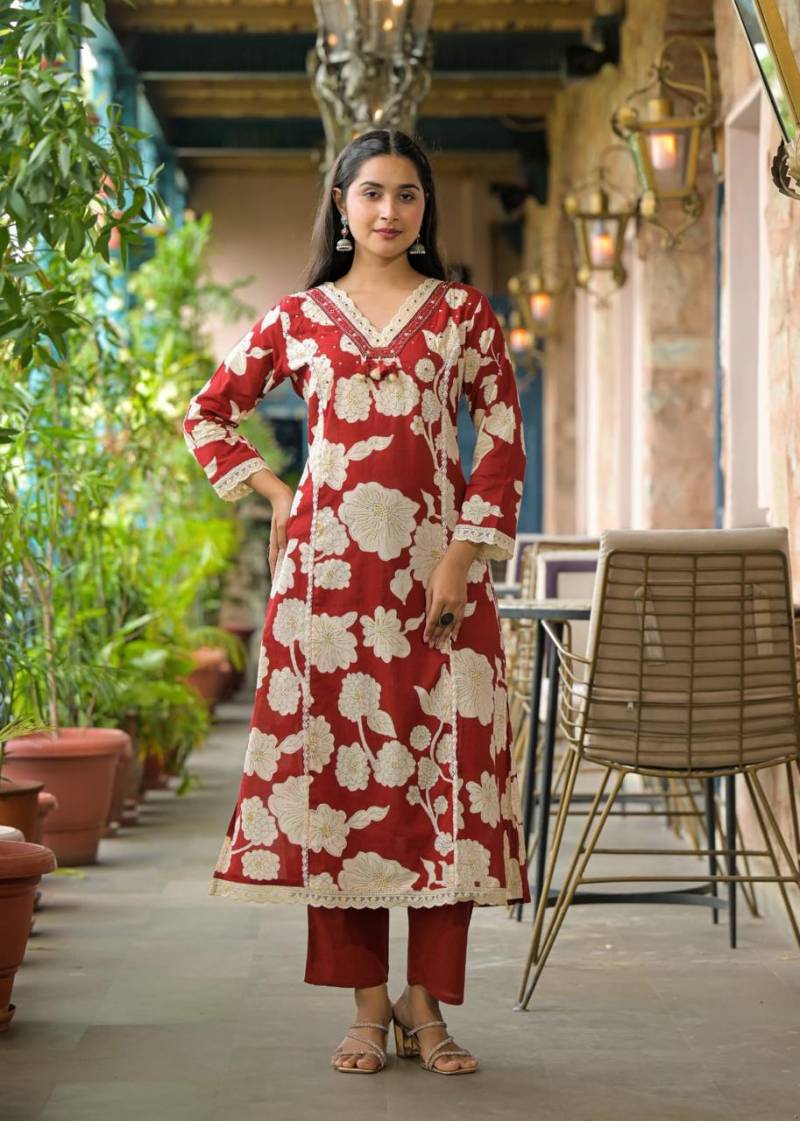 Naisha K 294 Designer Neck Pattern Cotton Printed Suits Collection