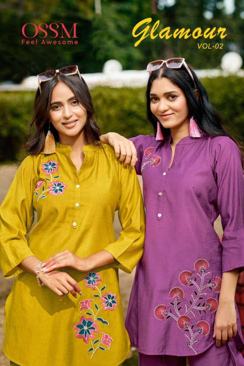 Ossm Glamour Vol 2 Berlin Silk Embroidery Co Ord Set Collection