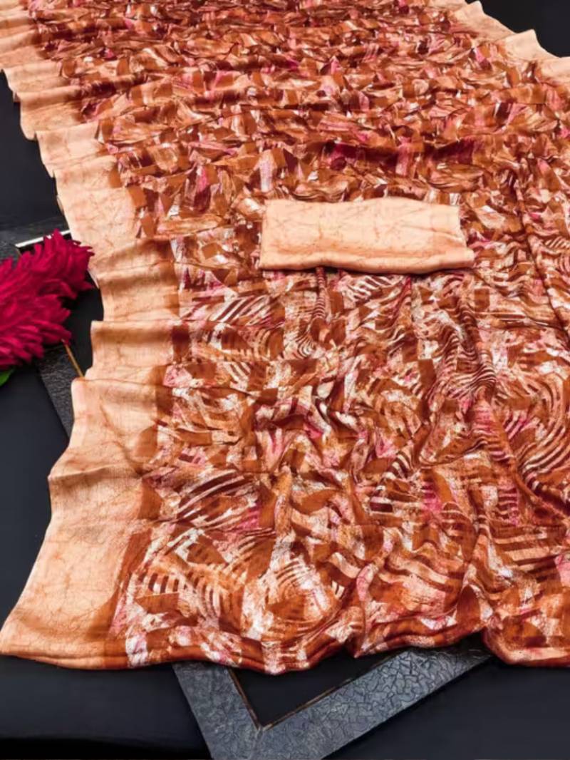 Abstract Georgette Soft Silk Printed Saree Collection