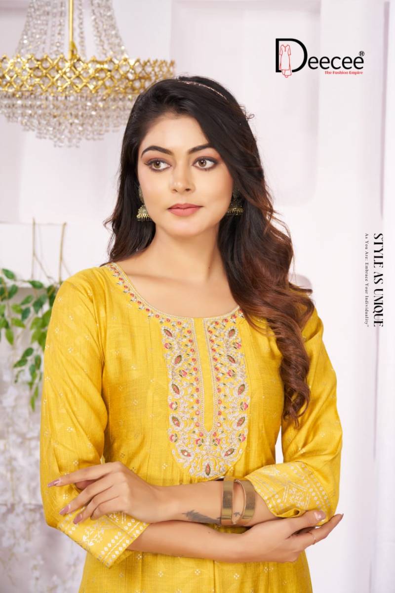 Deecee Pariza Vartican Foil Printed Long Kurtis Collection