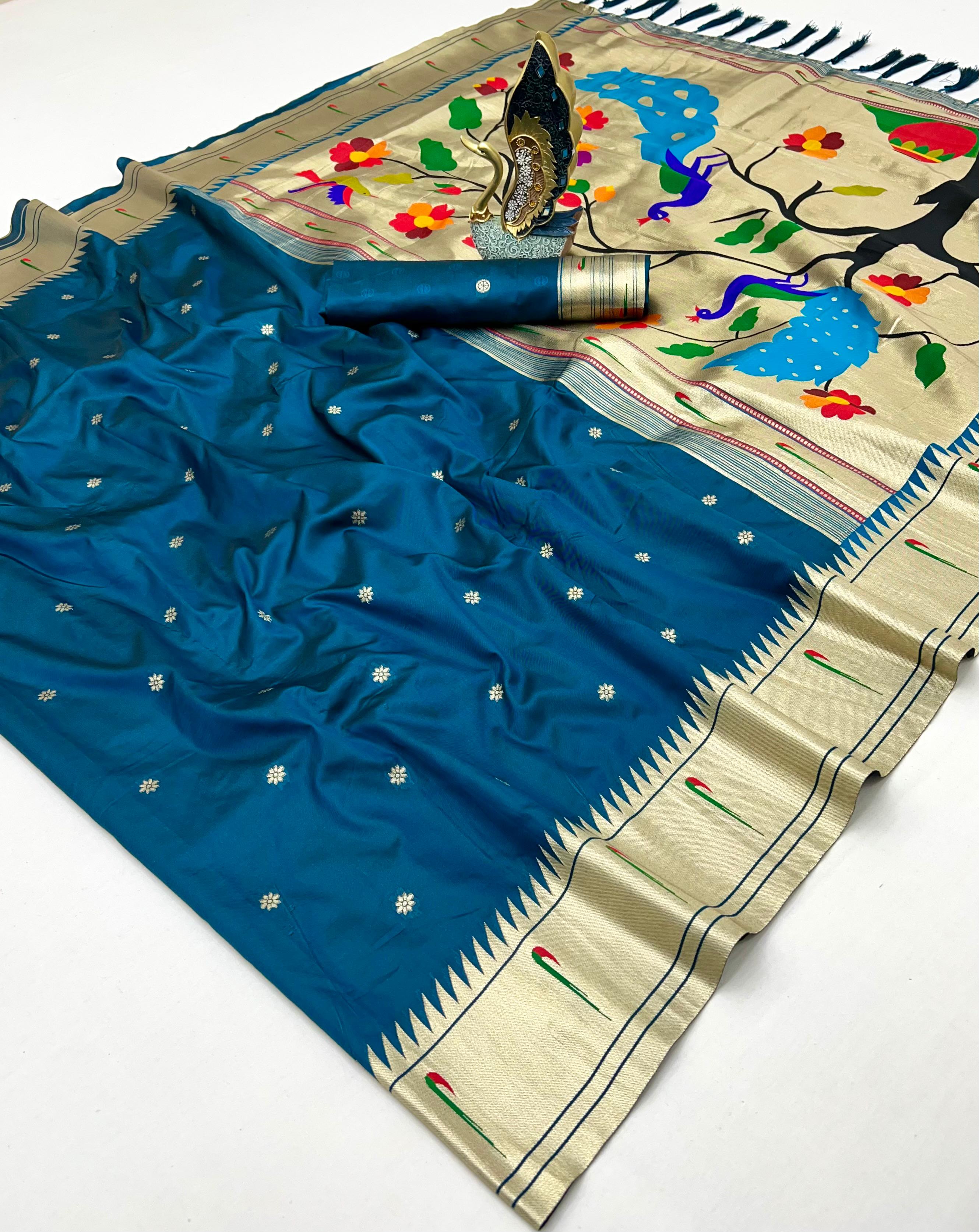 Lekha MN Karma Paithani Pethani Silk Zari And Meenakari Saree