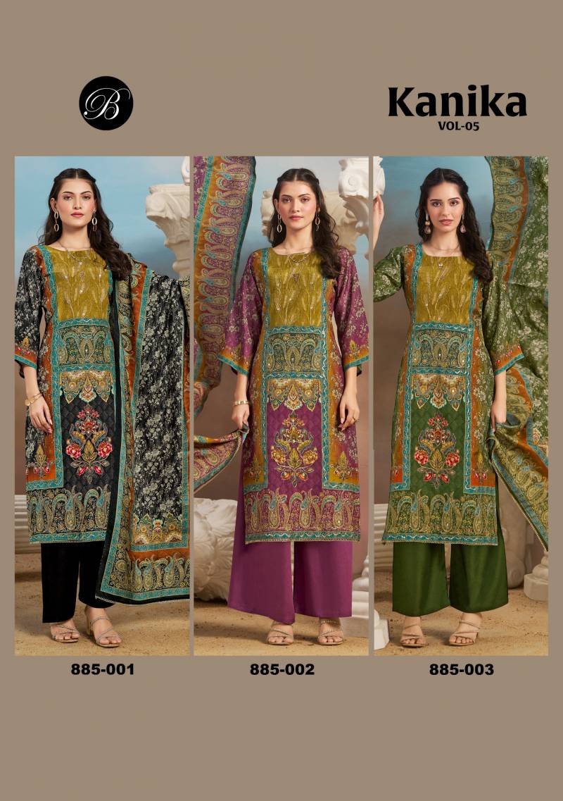 Belliza Kanika Vol 5 Viscose Digital Handwork Dress Material Collection