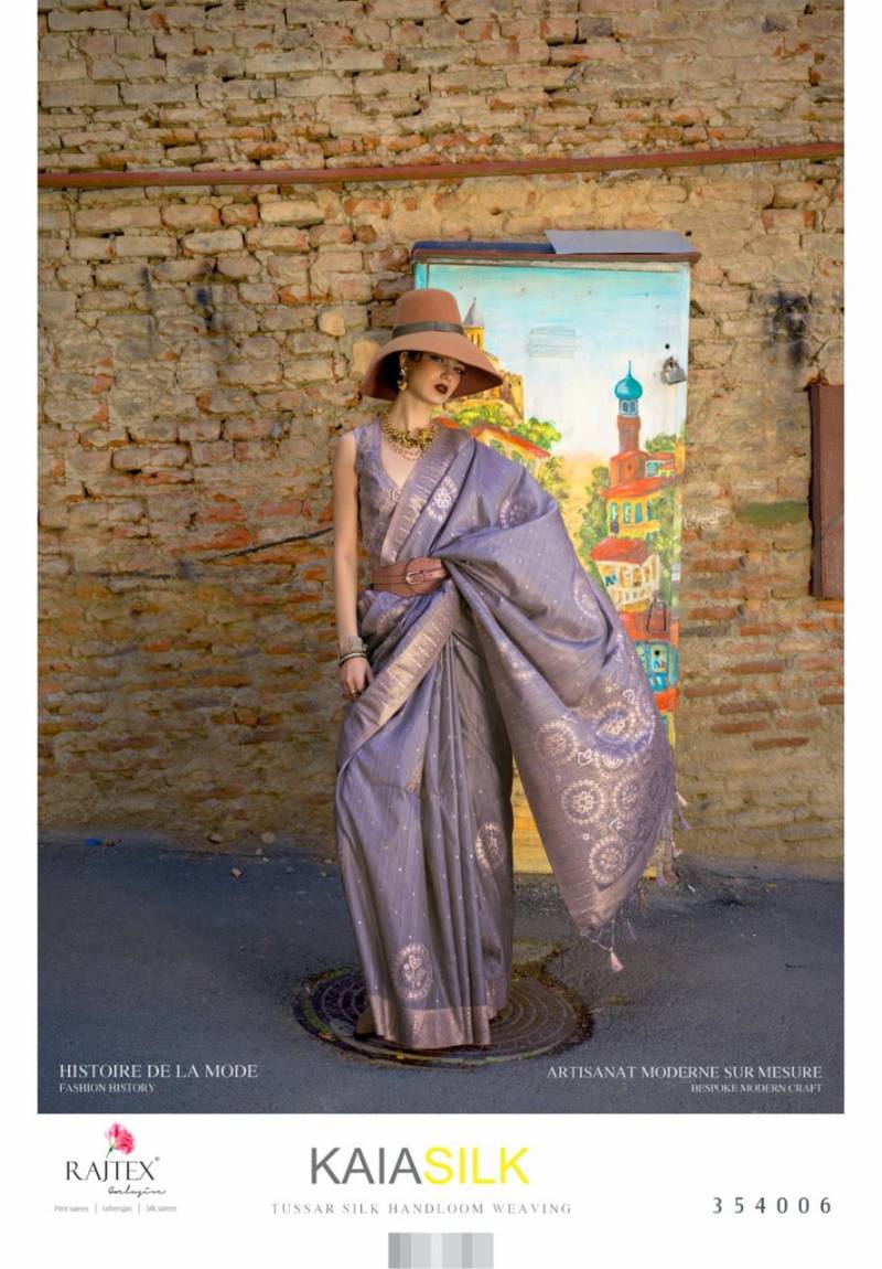 Rajtex Kaia Silk Tussar Silk Handloom Party Wear Saree Collection