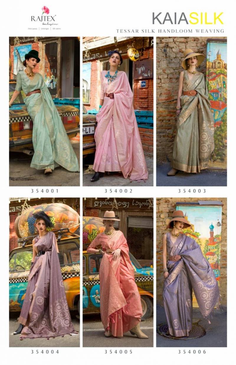 Rajtex Kaia Silk Tussar Silk Handloom Party Wear Saree Collection