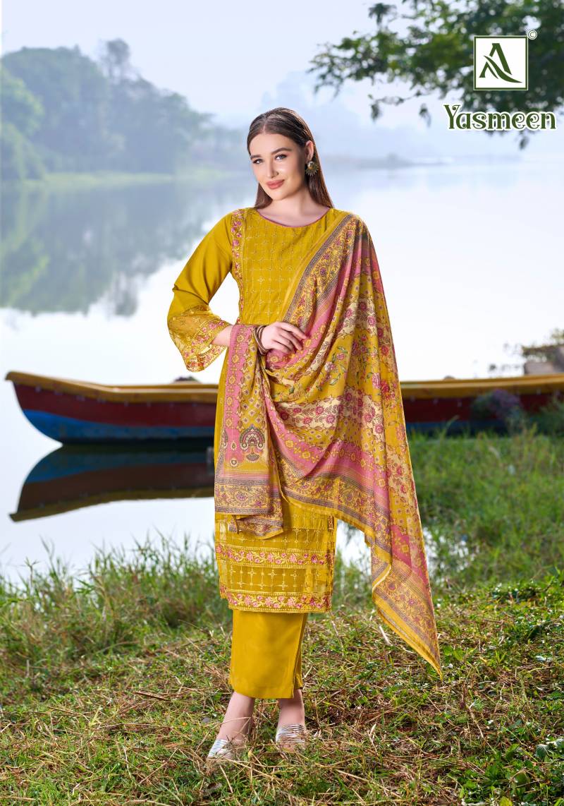 Alok Yasmeen Viscose Silk Pakistani Dress Material Collection