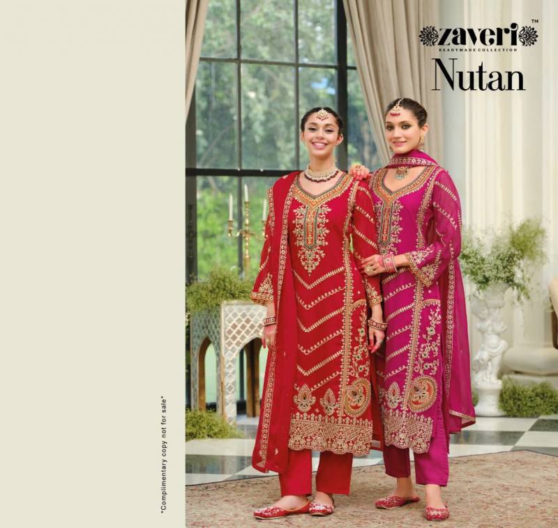 Zaveri Nutan Soft Organza Embroidery Designer Salwar Suit Collection
