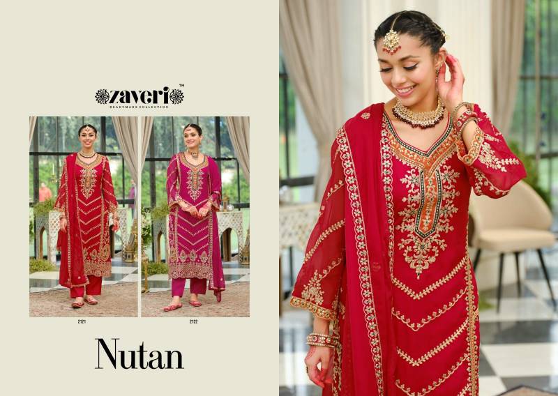 Zaveri Nutan Soft Organza Embroidery Designer Salwar Suit Collection