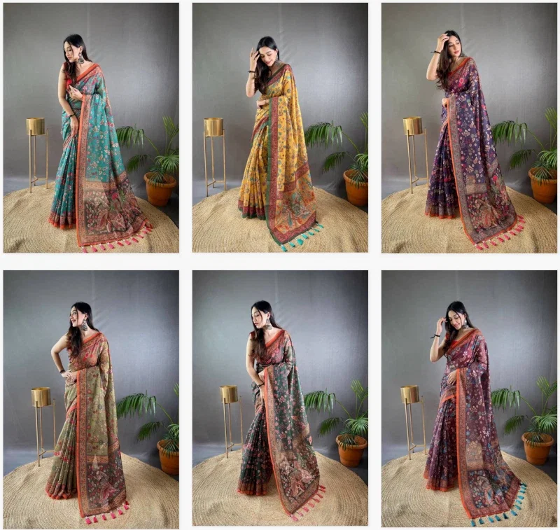 Sctf Raksha Malai Cotton Traditional Kalamkari Patterns Saree