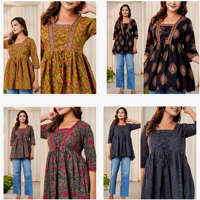 Naisha K 298 Vol 2 Cotton Navratri Special Short Top Collection