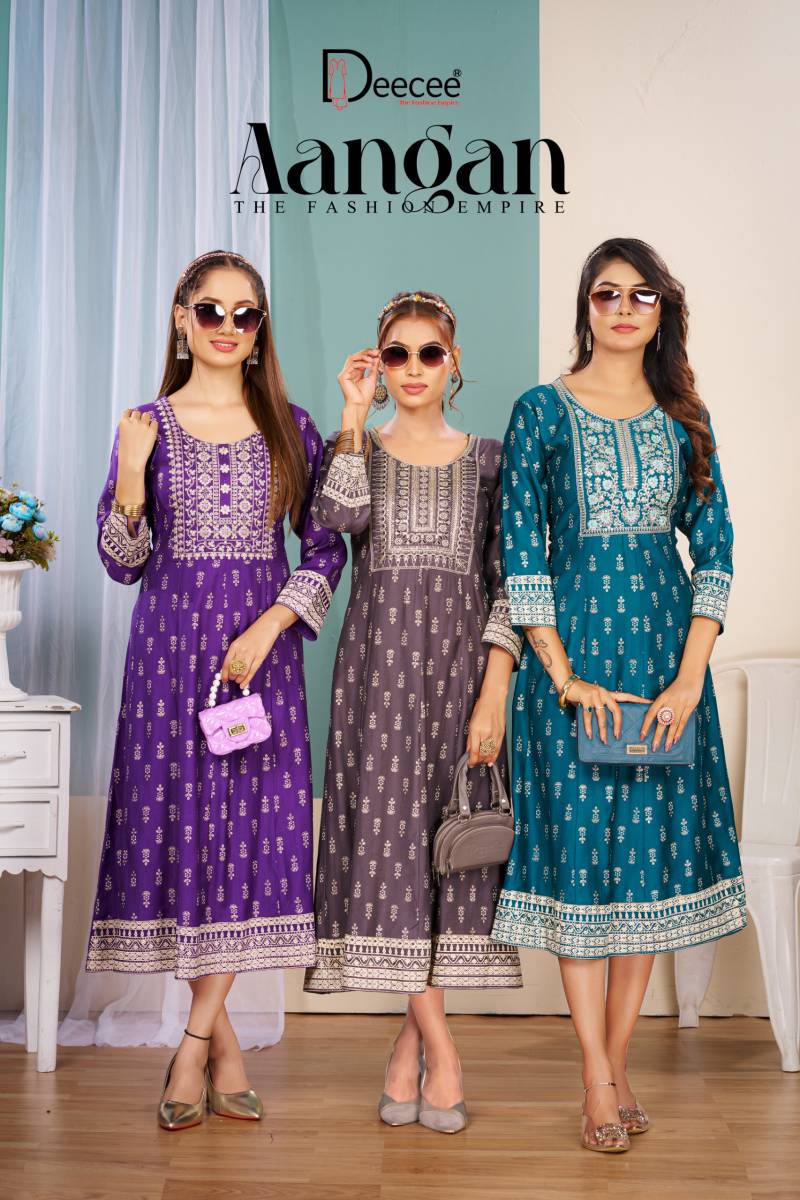 Deecee Aangan Vartican Screen Printed Daily Wear Kurtis Collection