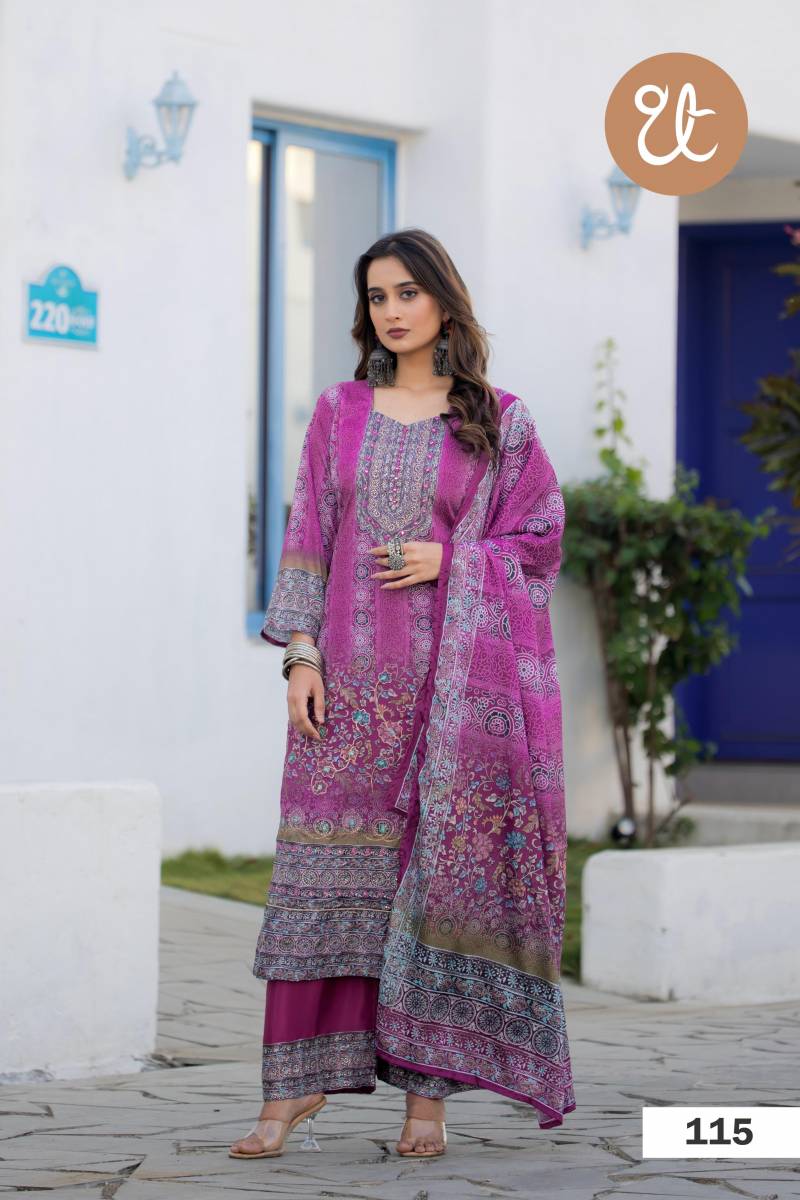 Th 113 To 116 Chinon Digital Print Salwar Kameez Collection
