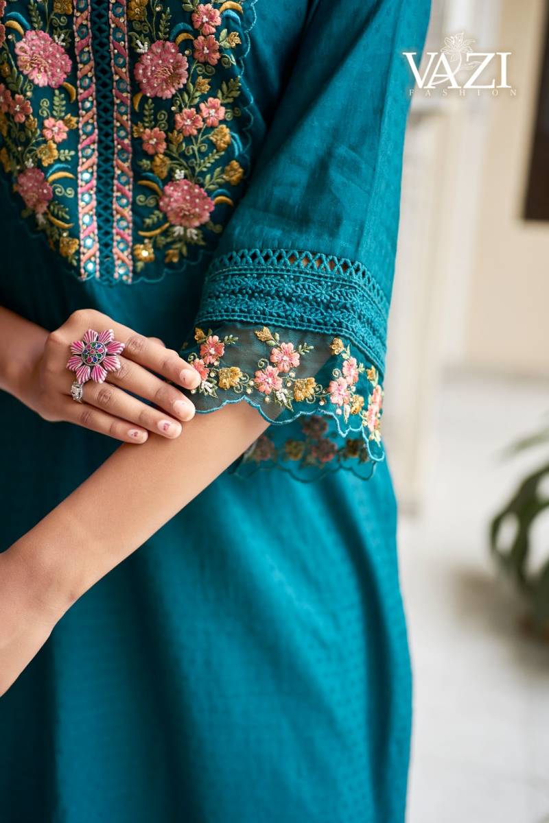 Vazi Fiza Viscose Designer Fancy Kurti Pant And Dupatta Collection