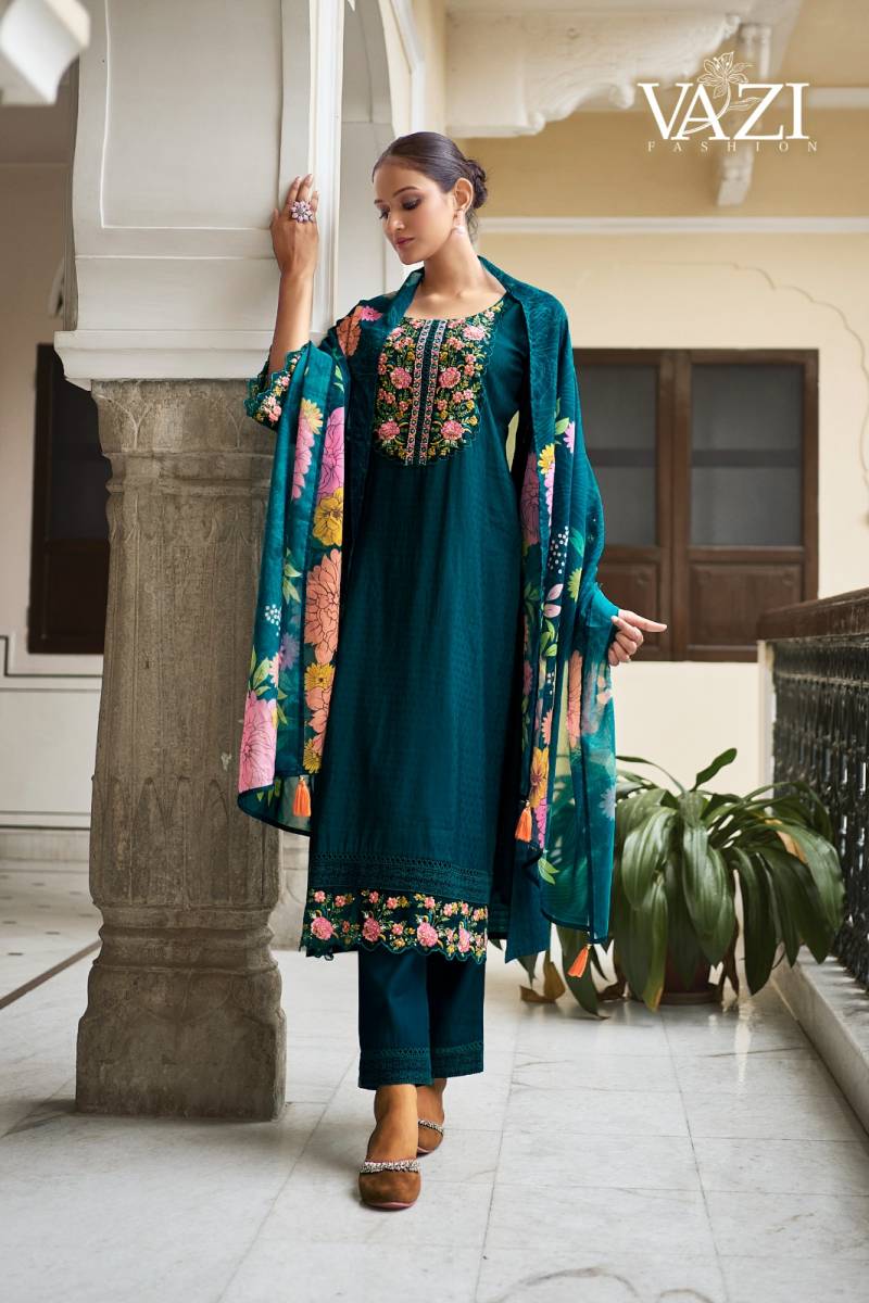 Vazi Fiza Viscose Designer Fancy Kurti Pant And Dupatta Collection