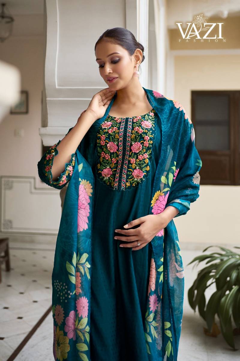 Vazi Fiza Viscose Designer Fancy Kurti Pant And Dupatta Collection