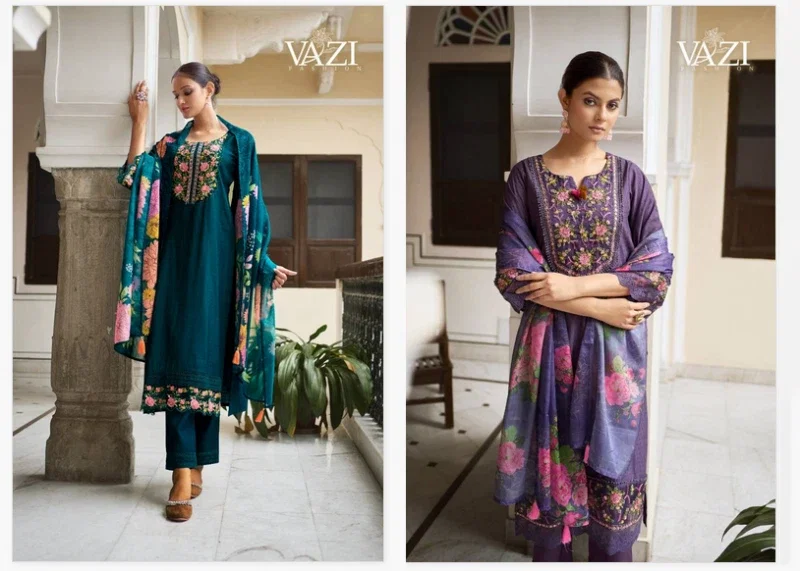 Vazi Fiza Viscose Designer Fancy Kurti Pant And Dupatta Collection