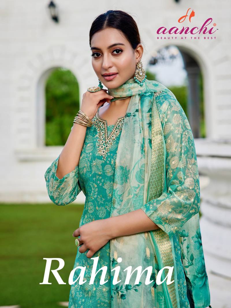 Aanchi Rahima Jacquard Print Kurti Pant And Dupatta Collection